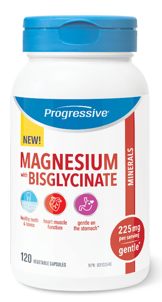 PROGRESSIVE Magnesium Bisglycinate (225 mg - 120 veg caps)